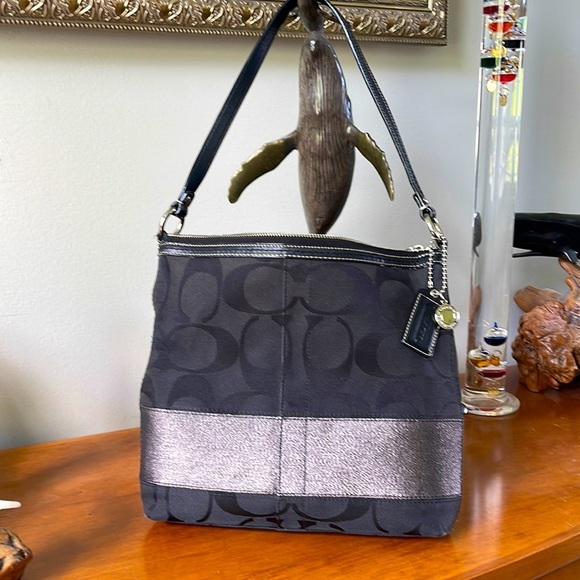 Coach Handbags - 🌟Black Metallic Coach Shoulder/Crossbody🌟